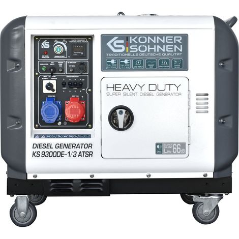 Könner & Söhnen KS 9300DE-1/3 ATSR Super S, 7,5 kW, 230V/400V, Elektrostart, ATS-Anschluss, schallgedämmt, Diesel-Stromerzeuger