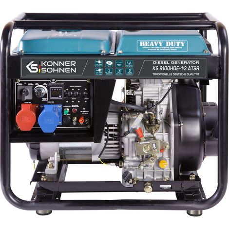 Könner & Söhnen KS 9100HDE 1/3 ATSR, 7,5 kW, 230V/400V, Elektrostart, ATS-Anschluss, Diesel-Stromerzeuger