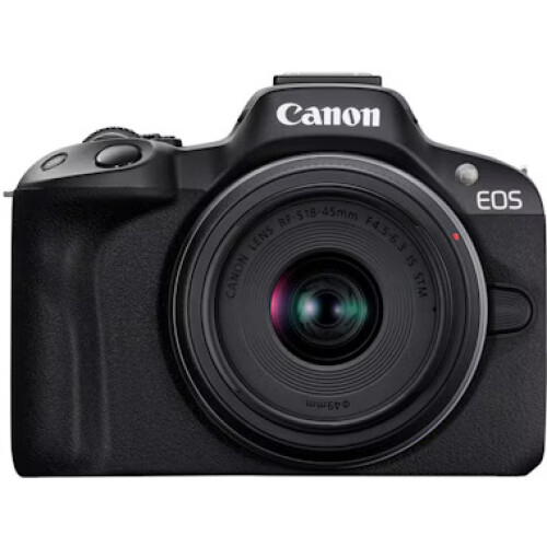 Canon EOS R50 Schwarz + RF-S 18-45mm F4.5-6.3 IS STM Kit – 24,2 MP, 4K, WiFi, Touchscreen, kompakt